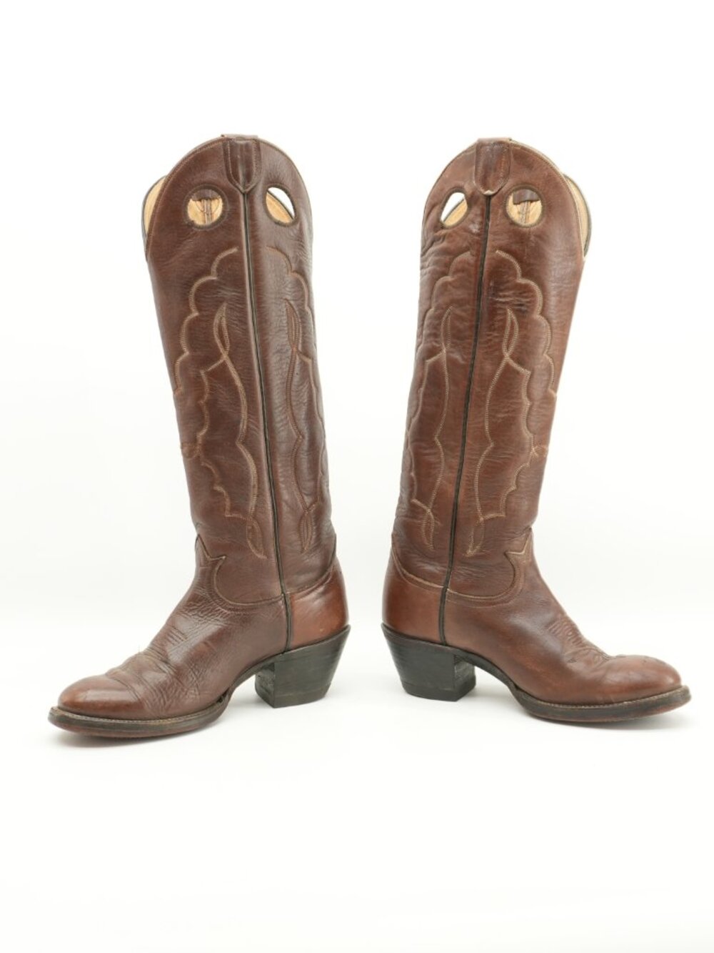 Tony Lama Tall Cowgirl Boots Leather Western KNEE HIGH Cowboy Boots Size 7.5 - Picture 2 of 16